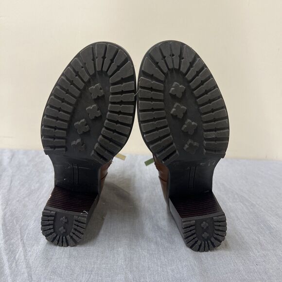 TOMMY HILFIGER Womens Camel .5" Platform Lug Sole Buckle Accent Round Toe Chrty - Picture 7 of 10